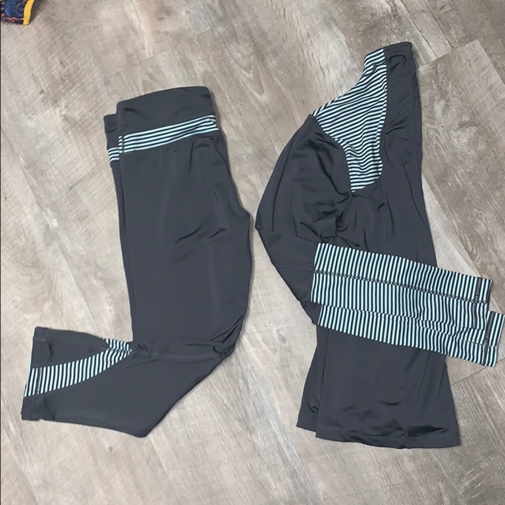 Saks Fifth Avenue Blue Label Teal & Grey workout